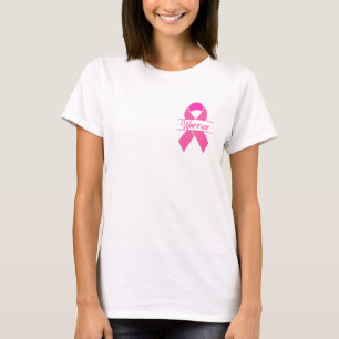 Camiseta Camisa-T de Fita Rosa do Guerreiro