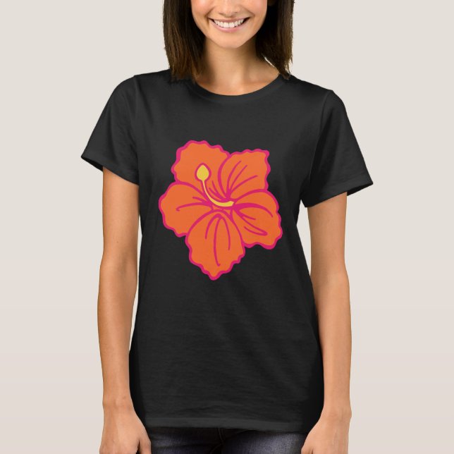 Camiseta Camisa-T de Flor Havaiana (Frente)