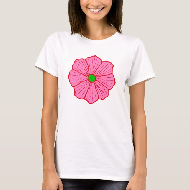 Camiseta Camisa-T de Flor Havaiana (Frente)