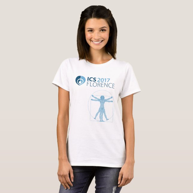 Camiseta Camisa-T de Florença ICS 2017, branca (Frente Completa)