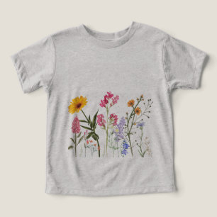 Camiseta Camisa-T De Flores Selvagens, Teto De Crianças Bot