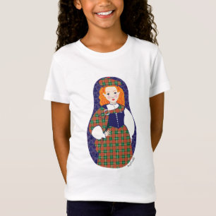 Camiseta Camisa-T de garotas escocesas Matryoshka