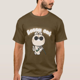 Camiseta Camisa-T De Gato Bonita E Bóssita - Teto Gráfico D
