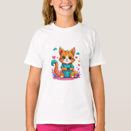 Camiseta Camisa-T De Gato Bonito