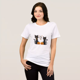 Camiseta Camisa-T de Gato Halloween - Design de Gato Louco
