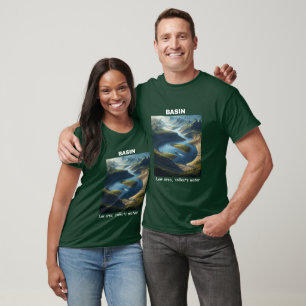 Camiseta Camisa-T de Geografia da Bacia Florestal Profunda