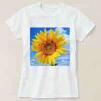 Camisa-T de girassol e abelhas amarelas
