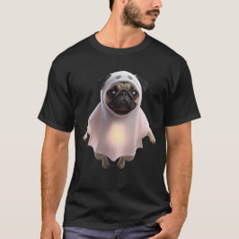 Camiseta Camisa-T de Halloween 3D Pop Pug Fantasma