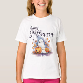 Camiseta Camisa-T de Halloween do Fantasma Pumpkin