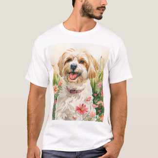 Camiseta Camisa-T de Havanês - Tee Cachorro Aquarela