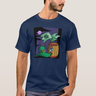 Camiseta Camisa-T de homem Marinho e bandeiras irlandês