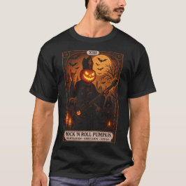 Camiseta Camisa-T de Homens de Cartolina Roll Pumpkin Tarot