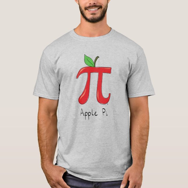 Camiseta Camisa-T de Homens do Dia Pi da Math Pi-Cute (Frente)