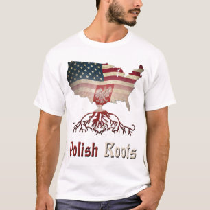 Camiseta Camisa-T de Homens Poloneses Americanos