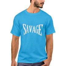 Camisa-T de Impressão Branca Clássica SAVAGE