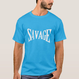 Camiseta Camisa-T de Impressão Branca Clássica SAVAGE