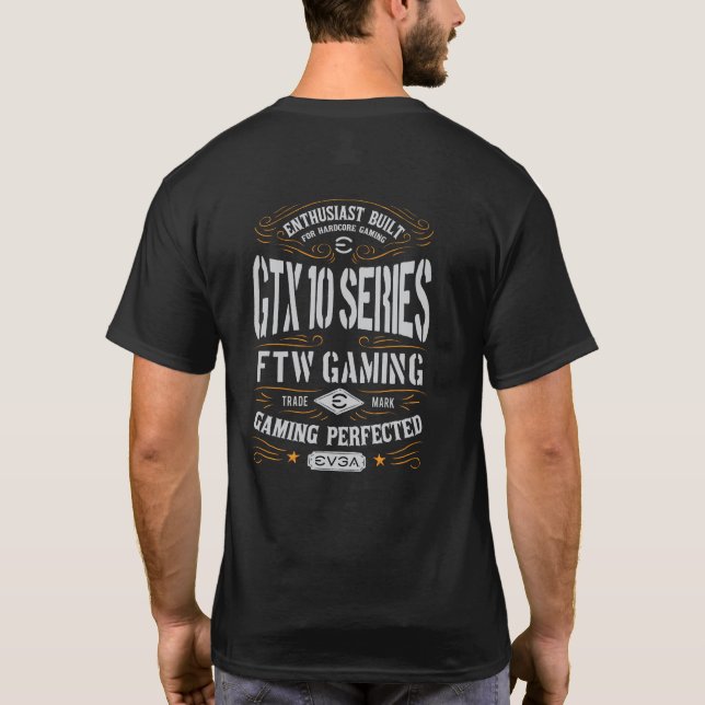 Camiseta Camisa-T de jogos FTW EVGA série 10 (Verso)