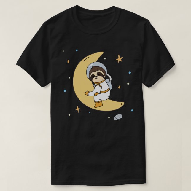 Camiseta Camisa-T de Lama de Espaço Adorável (Frente do Design)