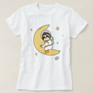 Camiseta Camisa-T de Lama de Espaço Adorável