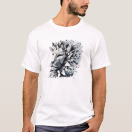 Camiseta Camisa-T de leão geométrico - Design de animal Abs