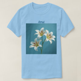 Camiseta Camisa-T de lírios brancos floristas