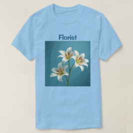 Camiseta Camisa-T de lírios brancos floristas