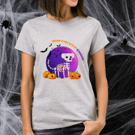 Camiseta Camisa-T de Lua Cheia do Halloween Weimaraner Assu