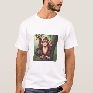 Camiseta "Camisa-T de macaco bonito - Desi Selva Adorável
