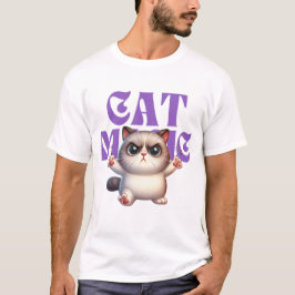 Camiseta Camisa-T de Mágico Gato