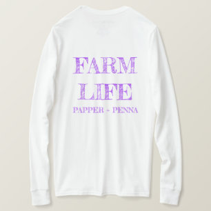 Camiseta Camisa-T de manga comprida de fazenda roxa