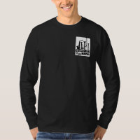 Camisa-T de mangueira preta de mangueira comprida