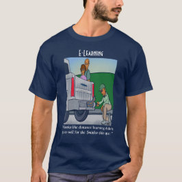 Camiseta Camisa-T de Marinho de Aprendizado à Distância