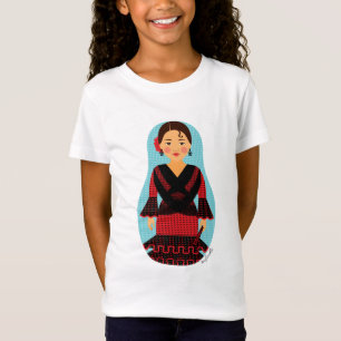 Camiseta Camisa-T de Matryoshka, Vestido Vermelho Espanhol