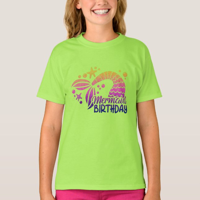 Camiseta Camisa-T de Meninas Unicórn (Frente)