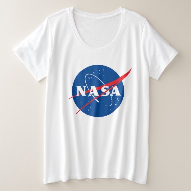 Camiseta Camisa-T de mulher da NASA (Rocket White) (Frente do Design)