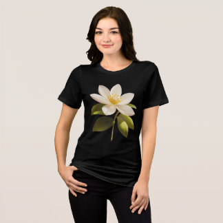 Camiseta Camisa-T de mulher floral - Flor elegante desenhad