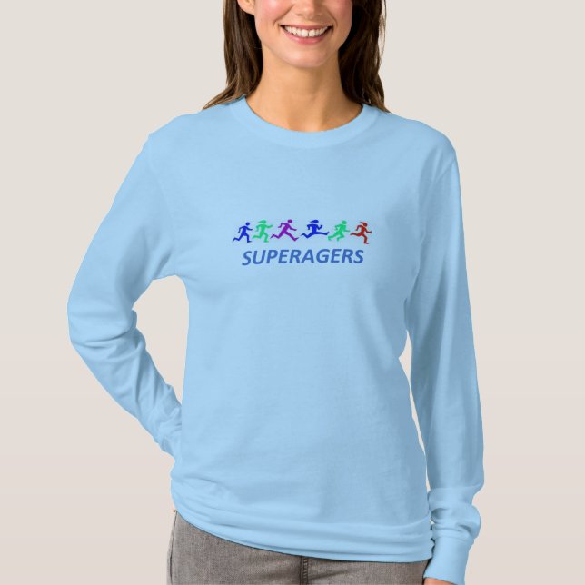 Camiseta Camisa-T de mulher SUPER-AGER (Frente)