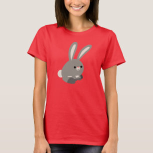 Camiseta Camisa-T de mulheres do coelho de animação tranqui