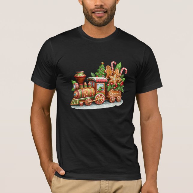 Camiseta Camisa-T de Natal de Comboio Gingerpão (Frente)