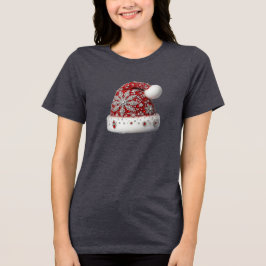 Camiseta Camisa-T de Natal Vermelho Feriado Mulheres