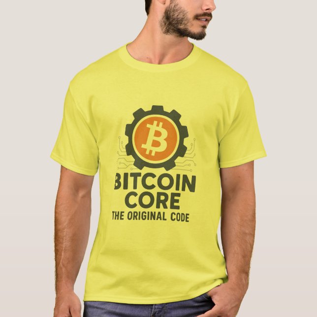 Camiseta Camisa-T de núcleo Bitmoeda - Arte do "Código Orig (Frente)
