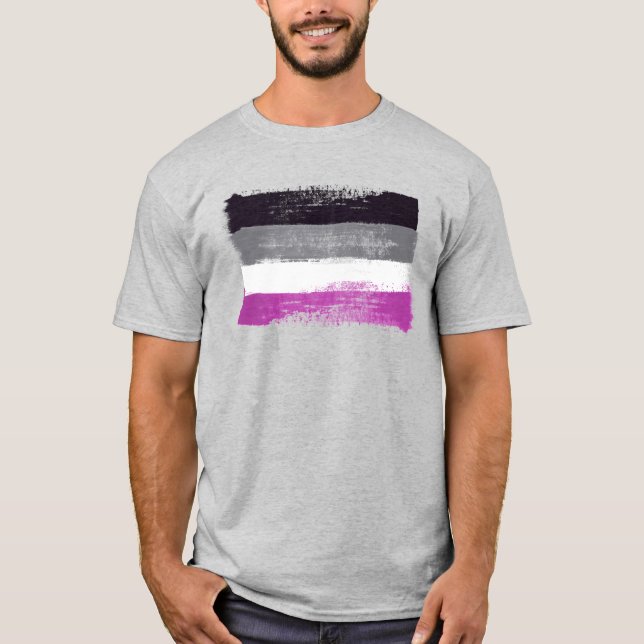 Camiseta Camisa-T de Orgulho Assexual Pintada (Frente)