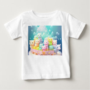 Camiseta Camisa-T de Pastel Enchida Animal Baby Fine Jersey
