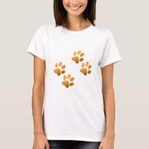 Camisa-T de pata laranja de cachorro brilha