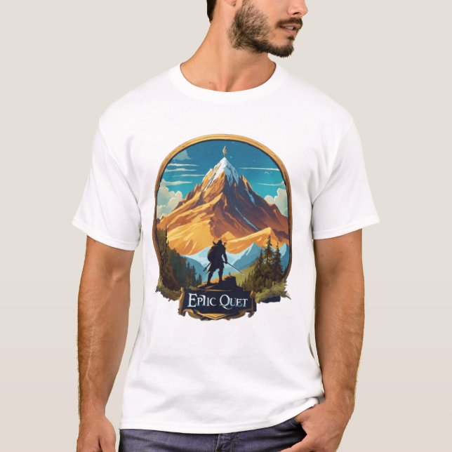 Camiseta Camisa-T de Picos Majestosos - Aguardam Aventura (Frente)