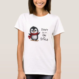 Camiseta Camisa-T de pinguim-esqui