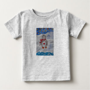 Camiseta Camisa-T de Pinguim-Neve Inverno