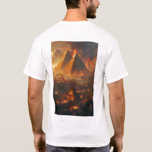 Camiseta Camisa-T de pintura de óleo cityscape futurista