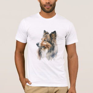 Camiseta Camisa-T de pintura de Sheltie Sable