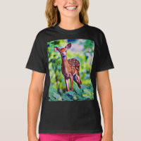 Camisa-T de pintura digital de cervo bonito